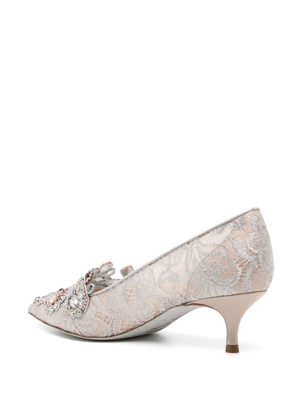 Cinderella crystal kitten-heel pumps - 3