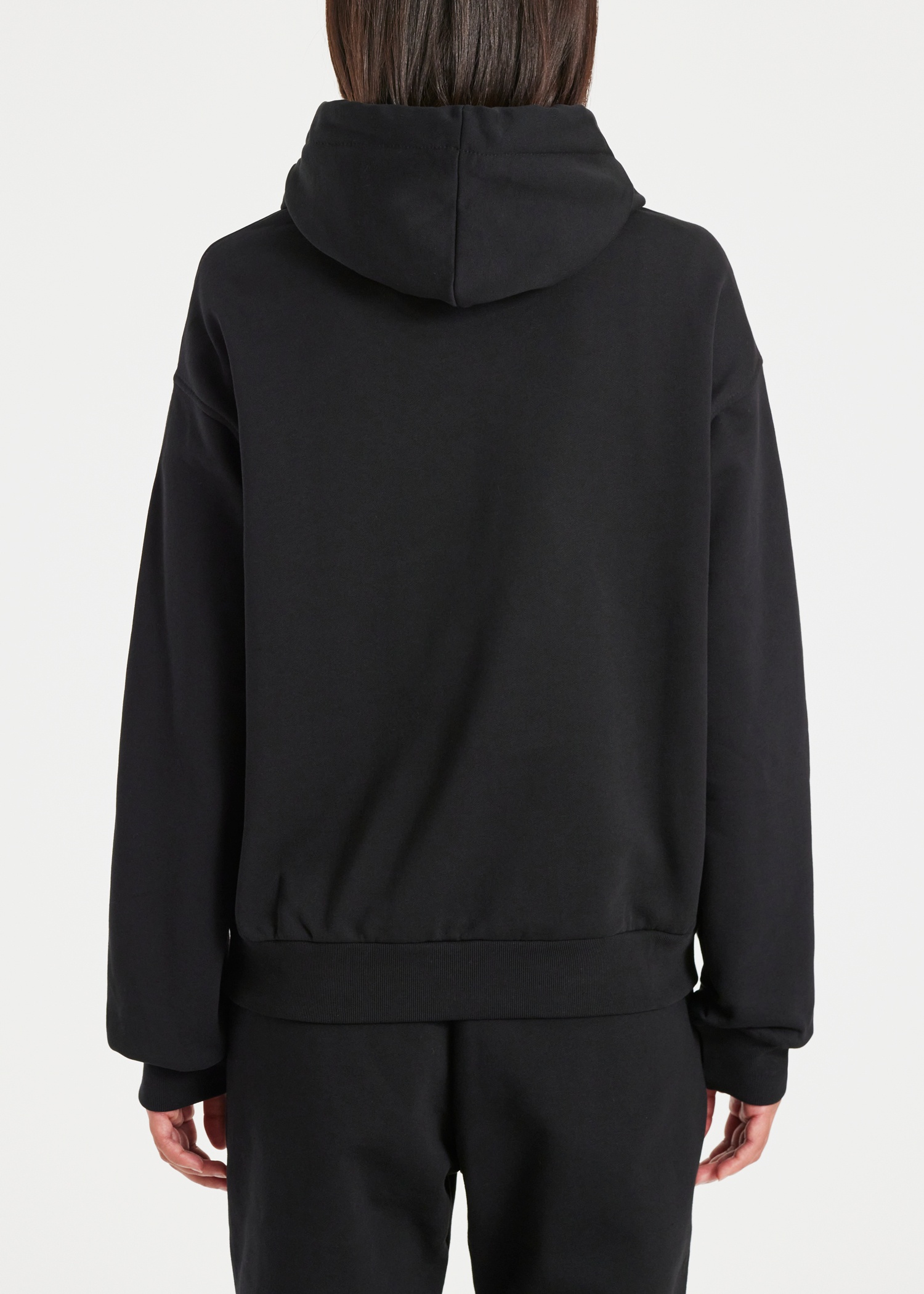 Black Cotton Zebra Logo Hoodie - 5