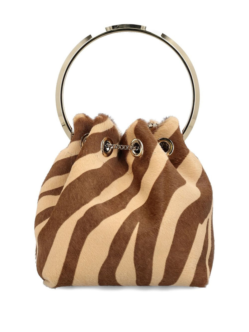 JIMMY CHOO Bon Bon zebra-print ring-handle bag outlook