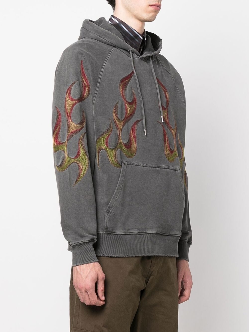 racing-flame pullover hoodie - 3