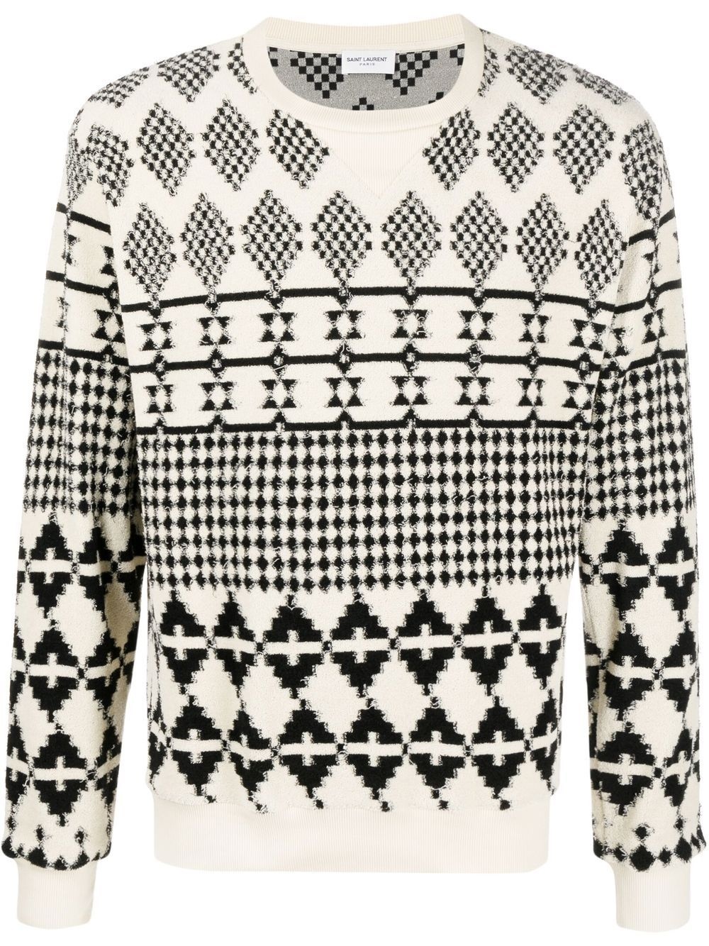 stripe-jacquard wool sweater - 1
