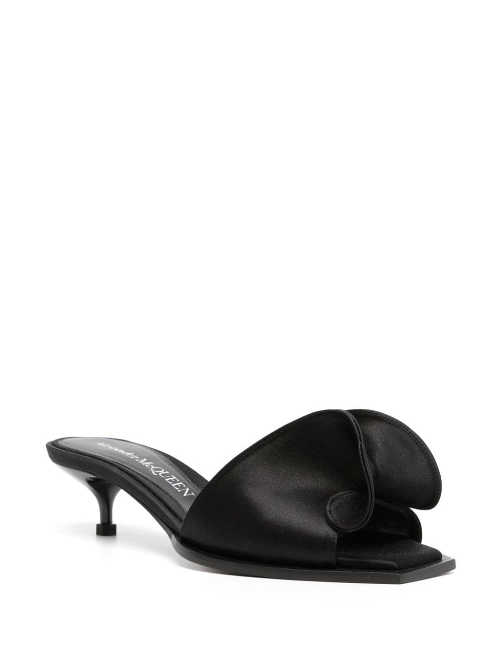 folded-detail satin mules - 2