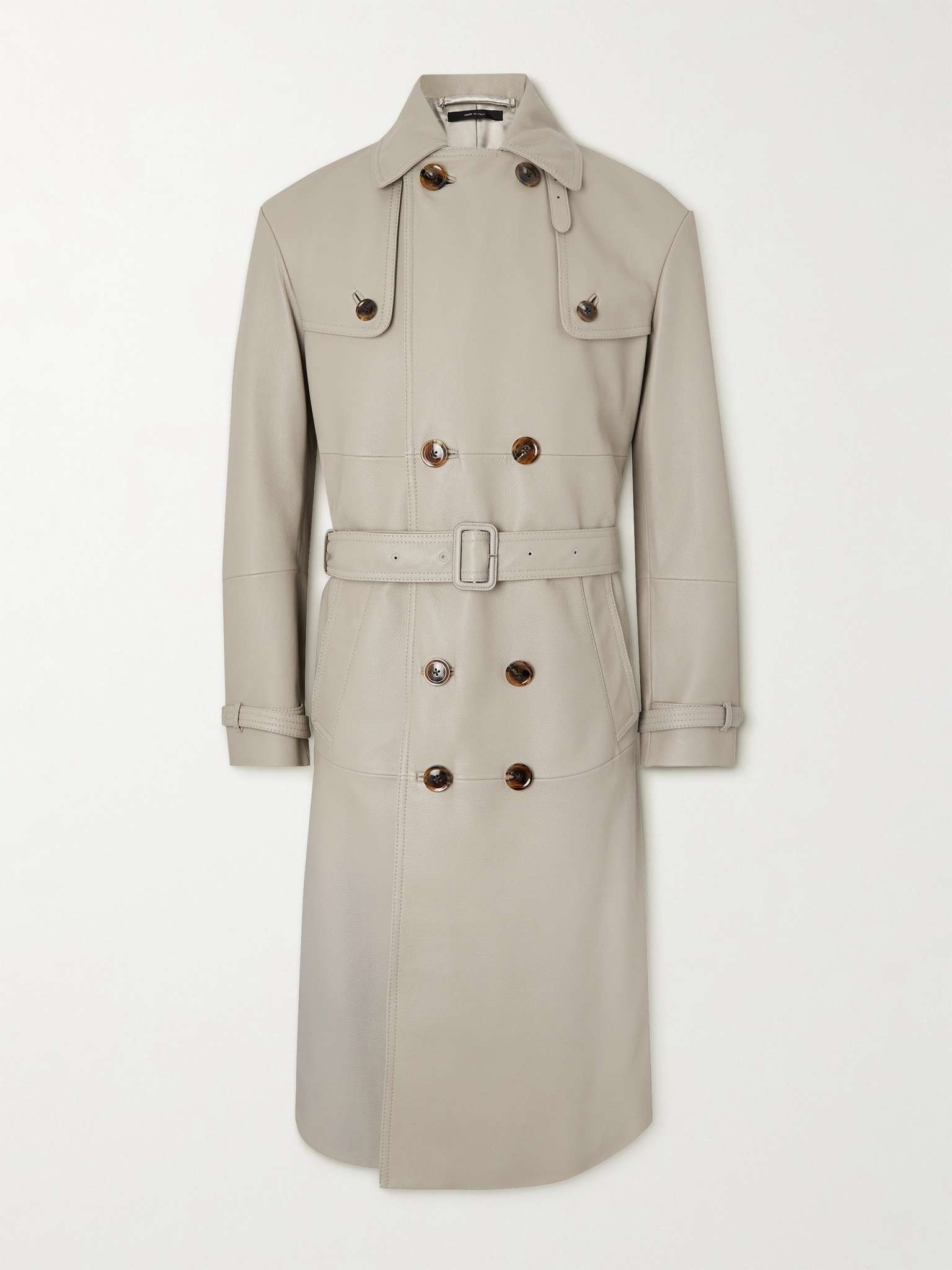 Full-Grain Leather Trench Coat - 1