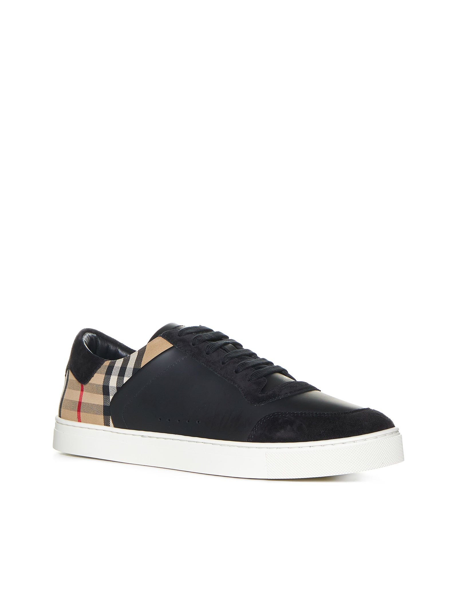 Stevie check canvas and leather sneakers - 2