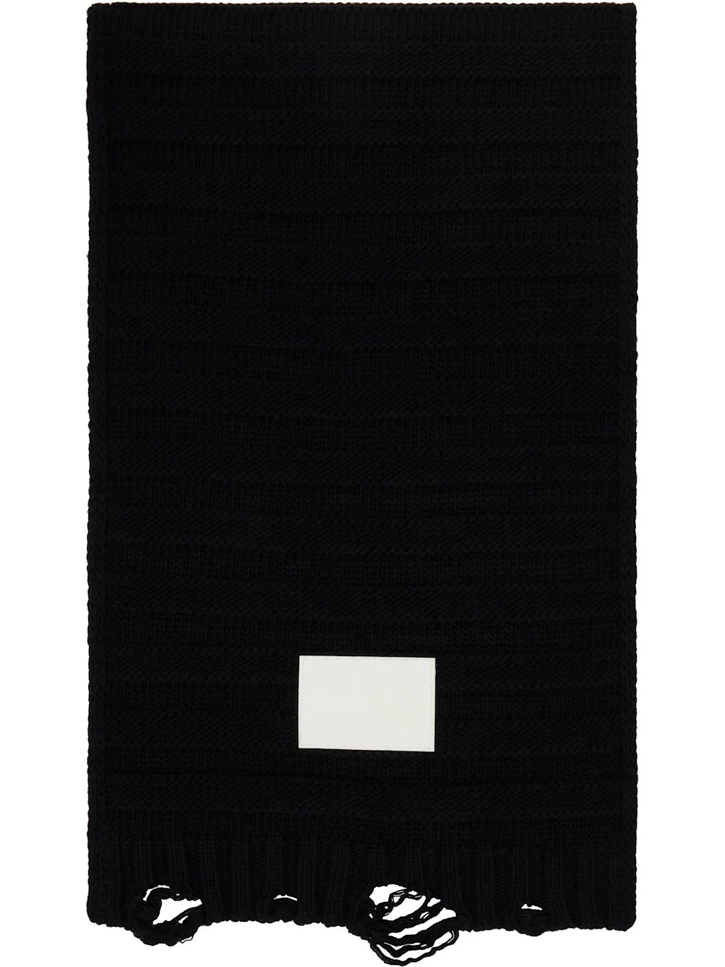 Black Wool Scarf - 1