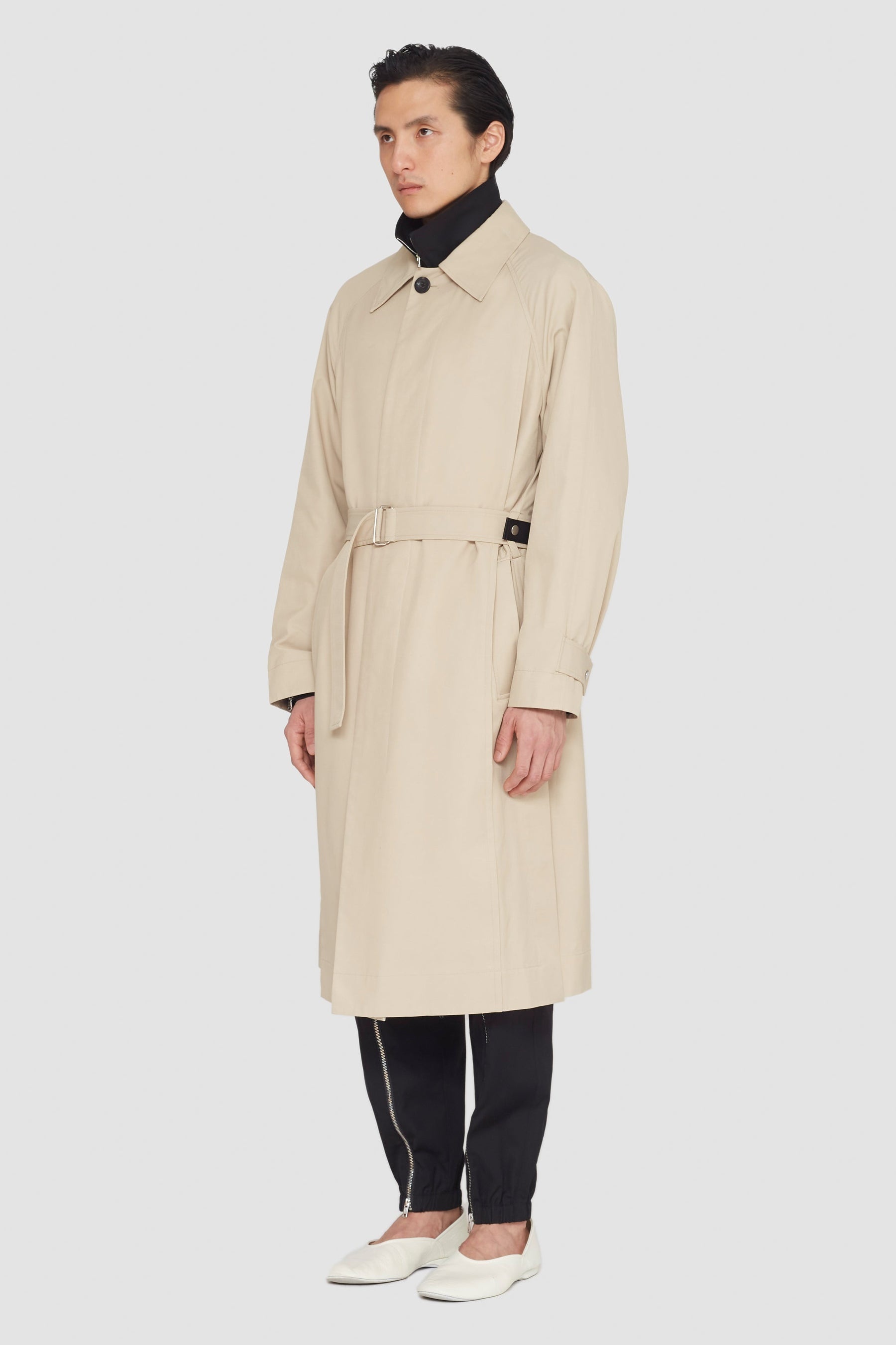 Mid-Length Belted Trench Coat - 3
