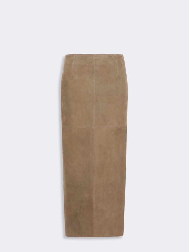 PALMI Suede skirt - KAKI 1