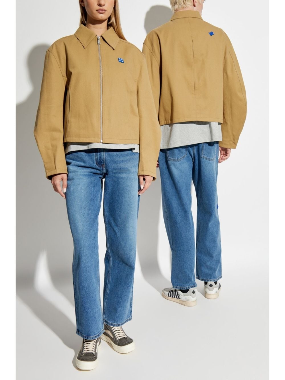 logo patch denim jacket - 3