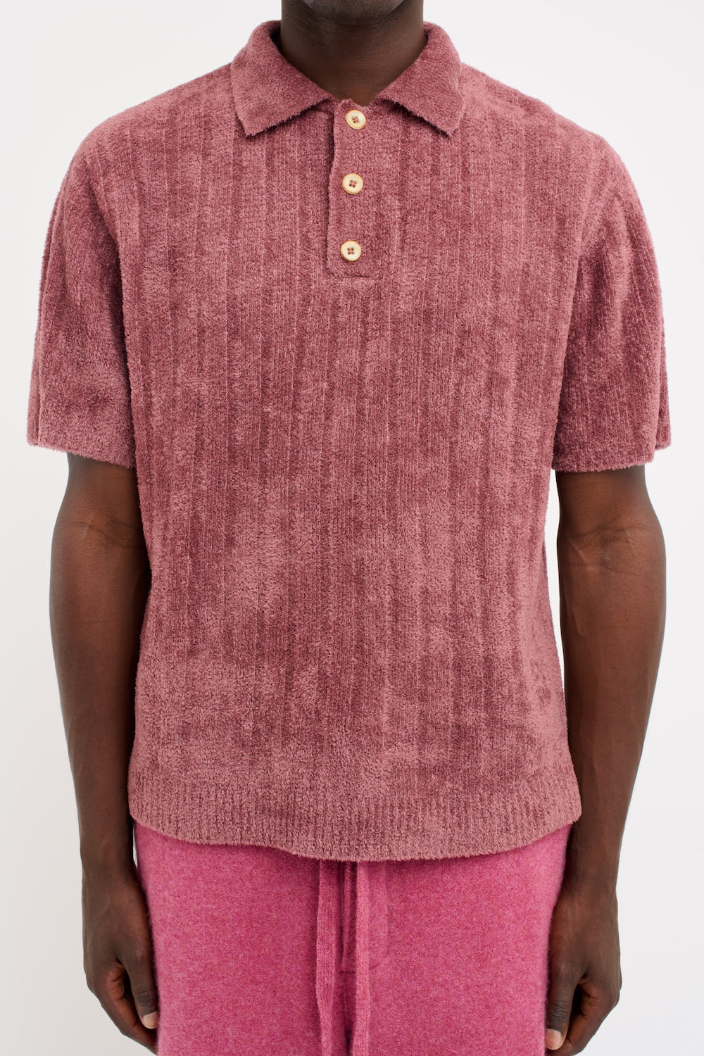 CHENILLE RIB SHORT-SLEEVED POLO - 3