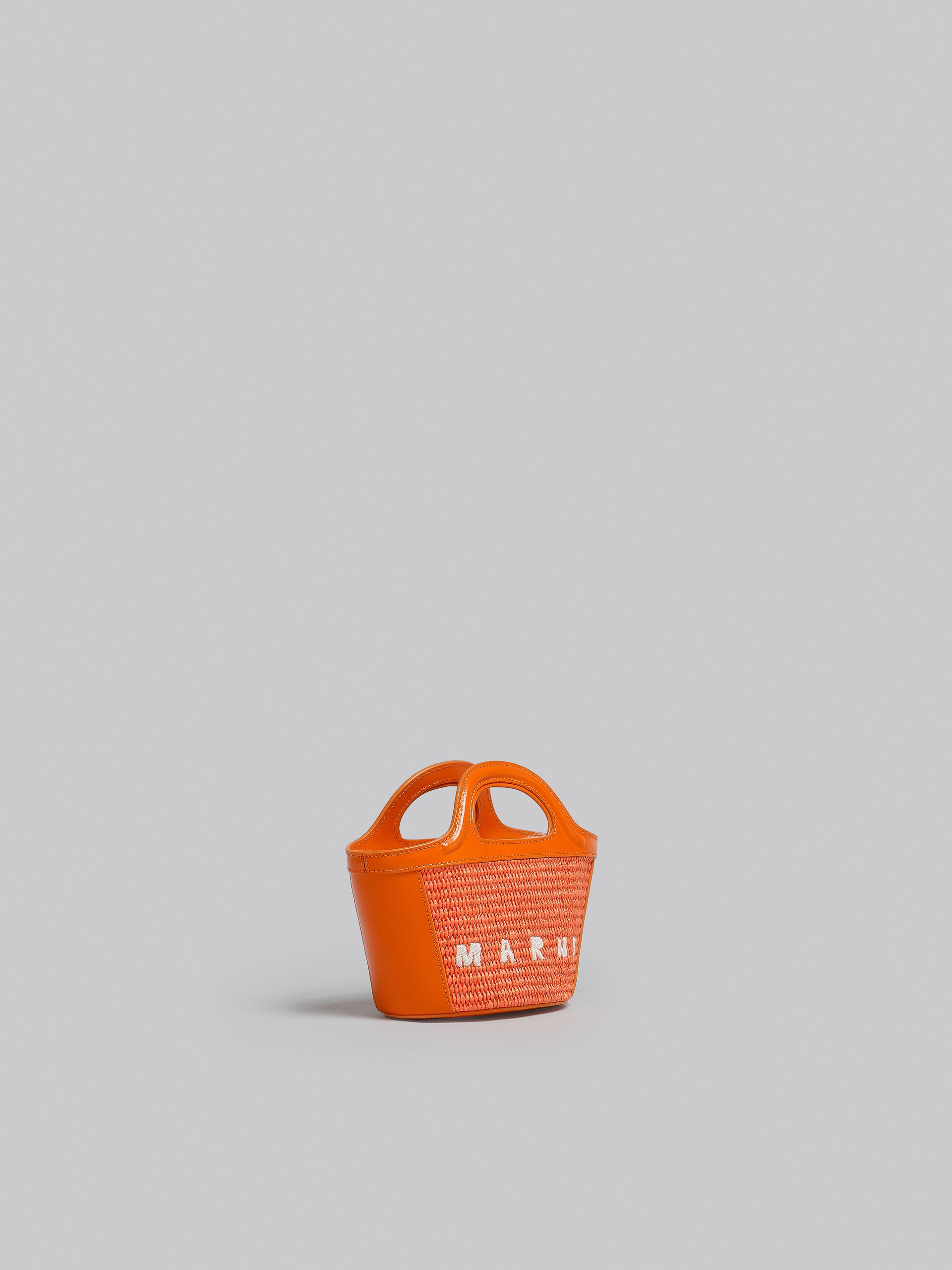 TROPICALIA MICRO BAG IN ORANGE LEATHER AND RAFFIA - 6