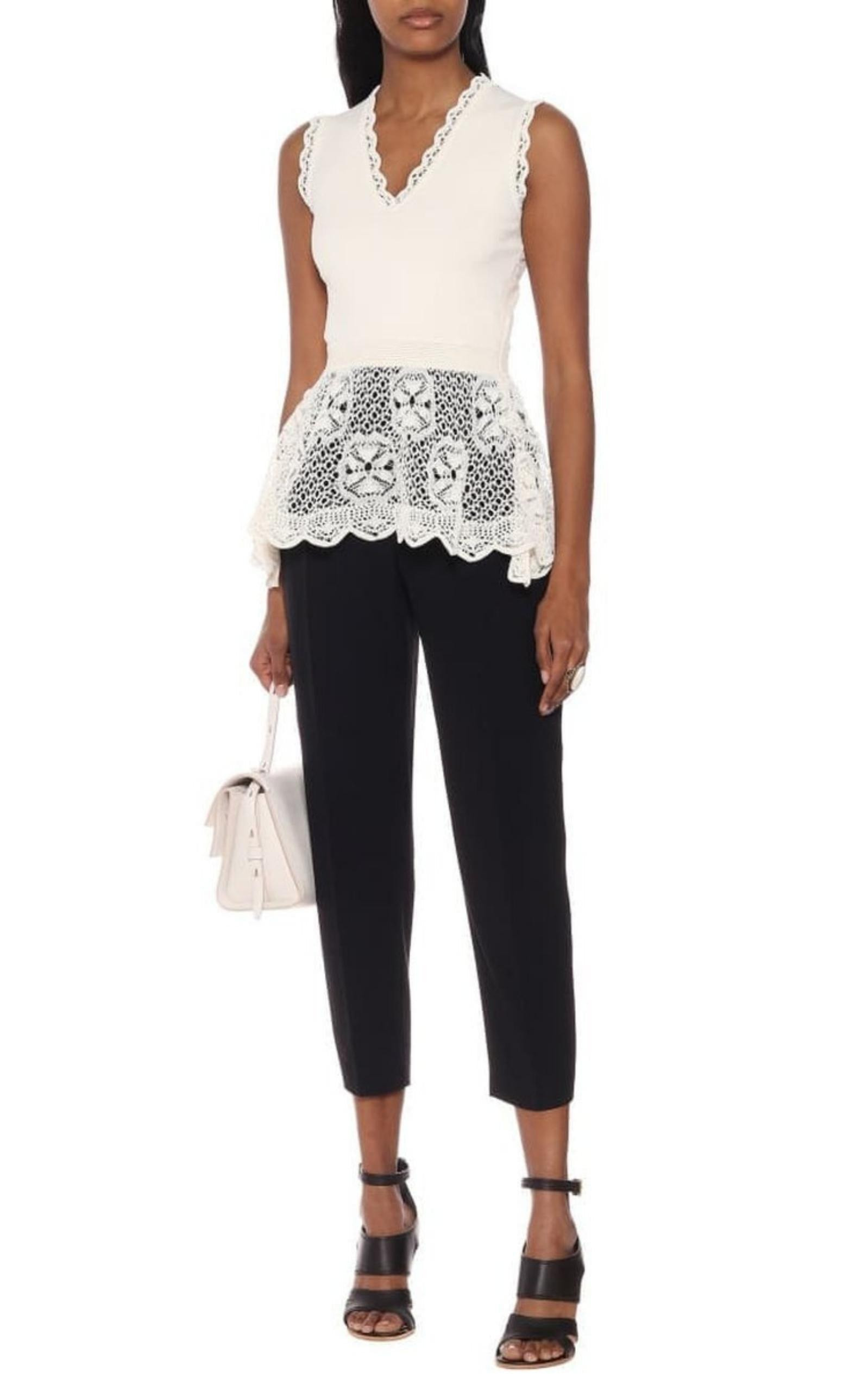 Lace-details Peplum Top - 3
