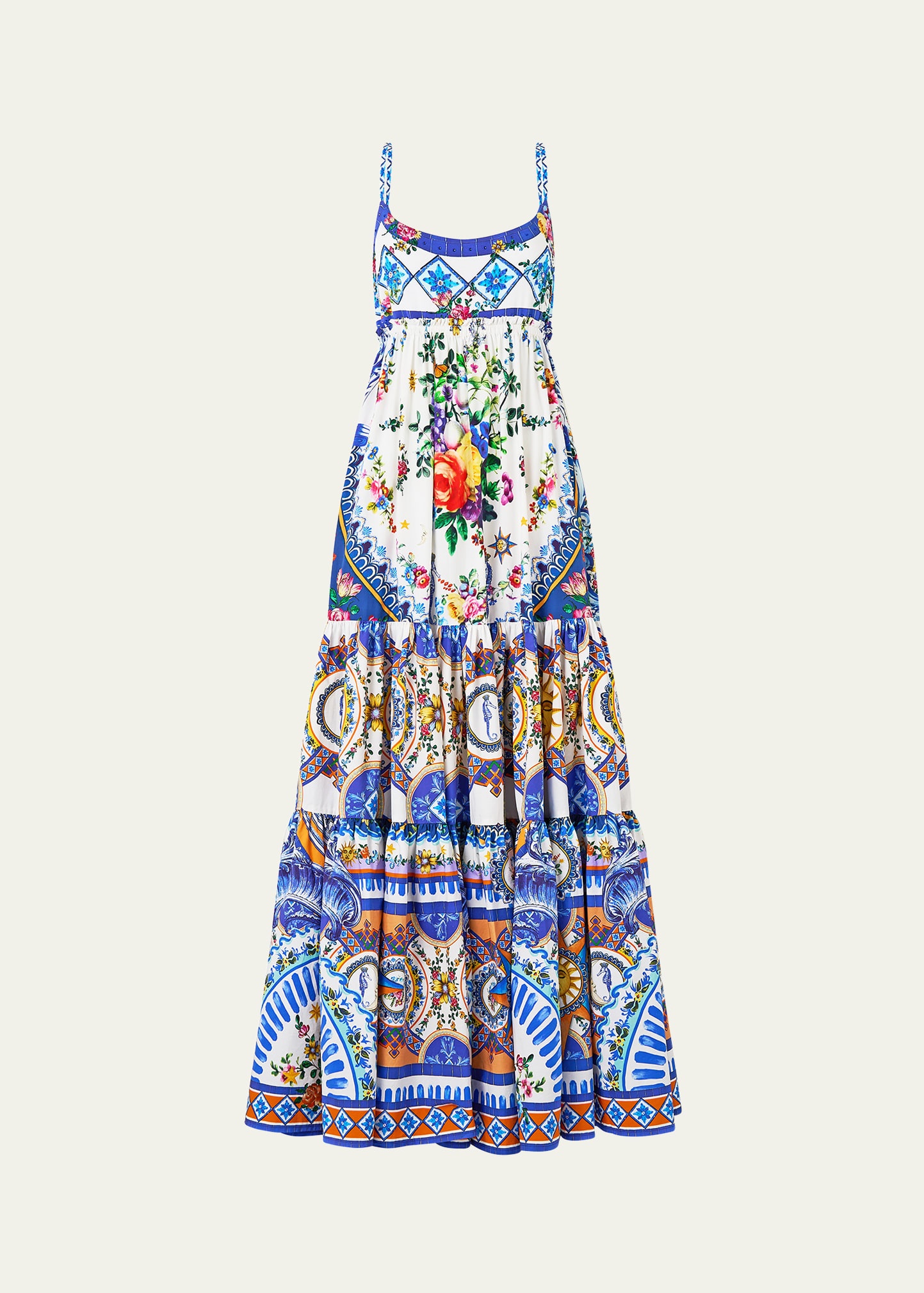 Tiles Darls Long Dress with Jersey Bodice - 1