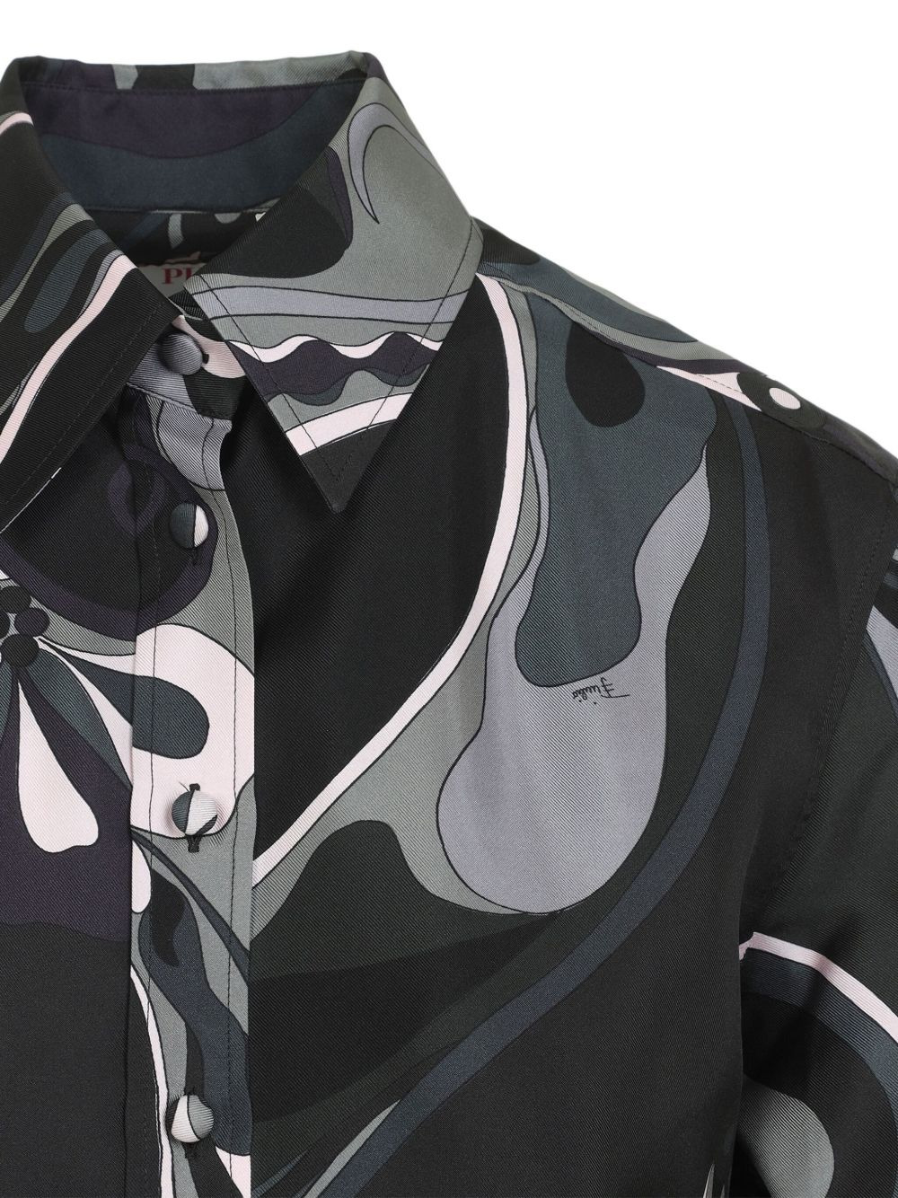 abstract-print silk shirt - 4