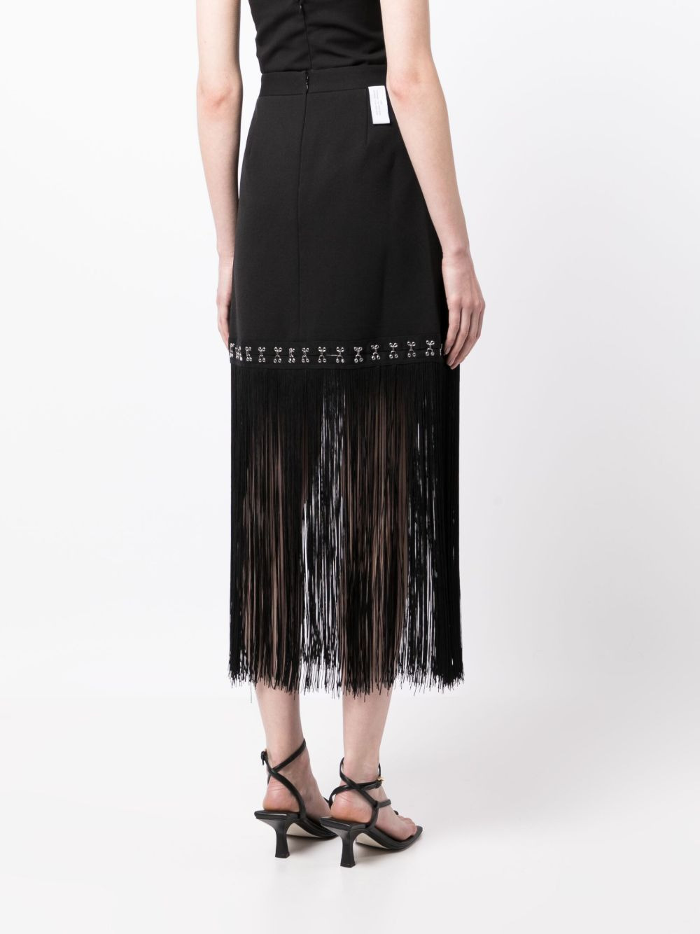 high-waisted fringed skirt - 4