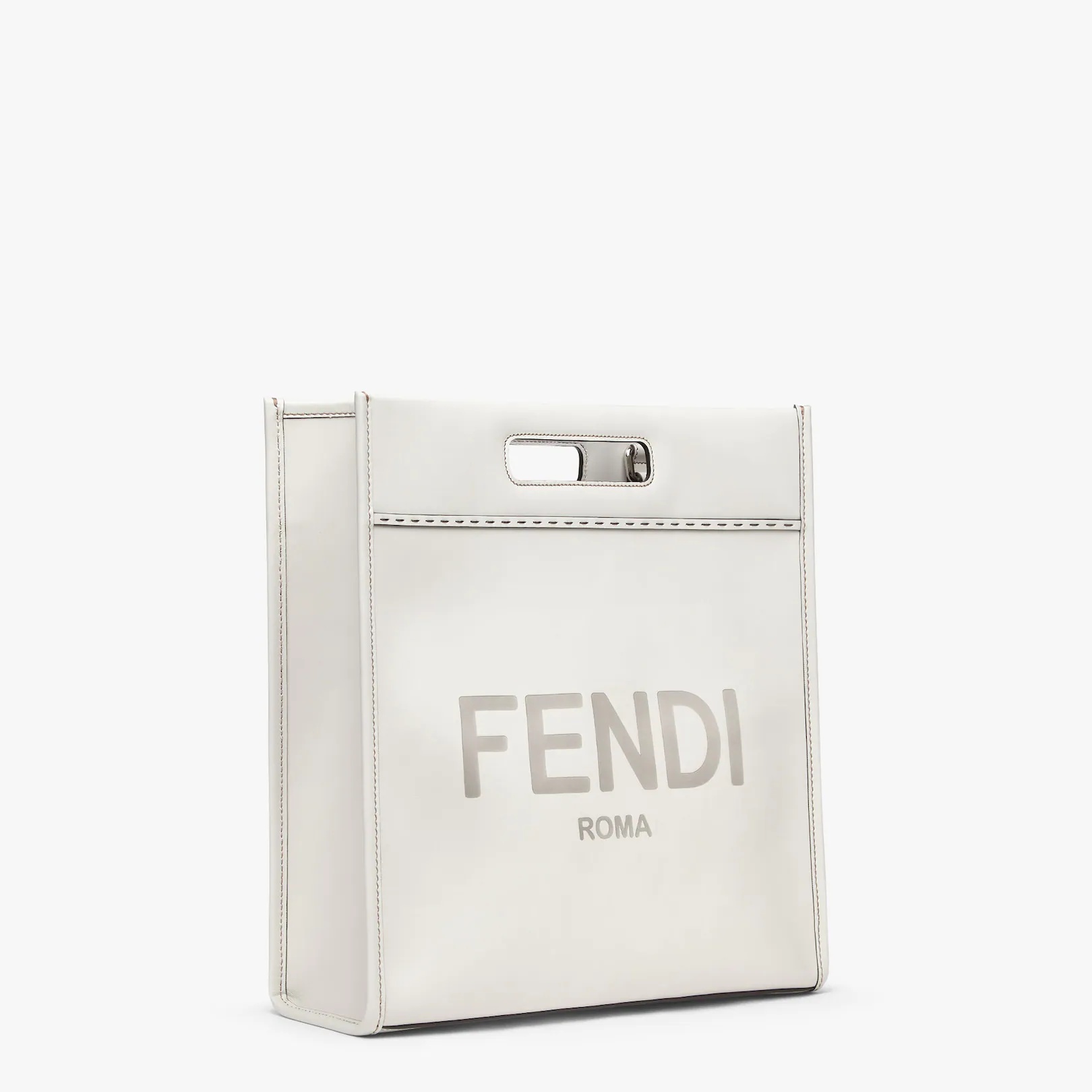 Light gray leather shopper - 3