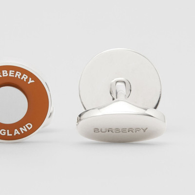 Burberry Logo Graphic Enamel and Palladium-plated Cufflinks outlook