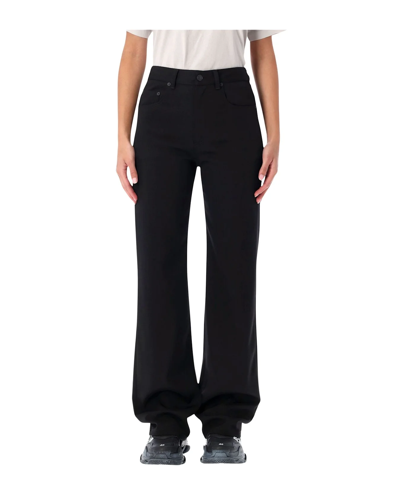 Balenciaga Black Straight Fit Tailored Wool Pants - 1