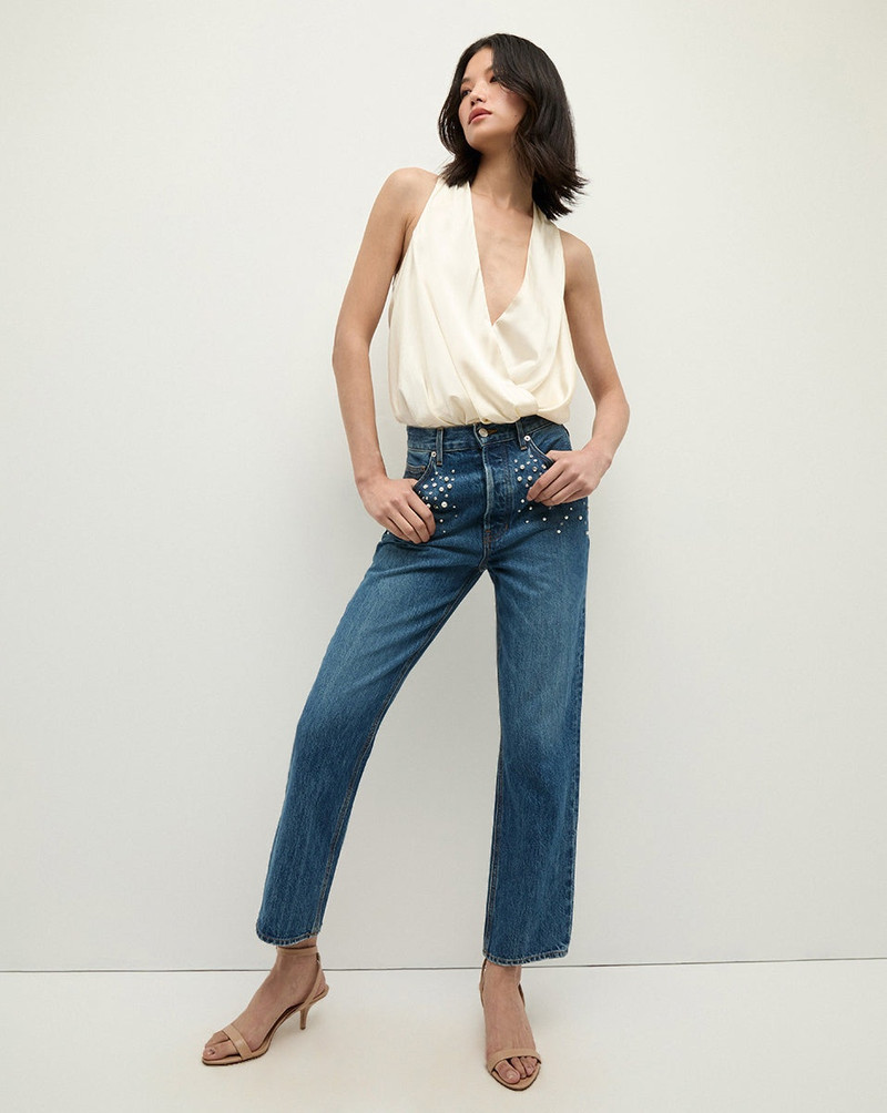 VERONICA BEARD DANIELA STRAIGHT-LEG EMBELLISHED JEAN outlook