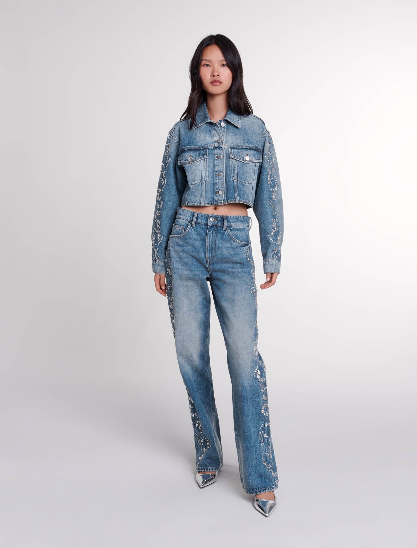 Embroidered denim jacket - 2