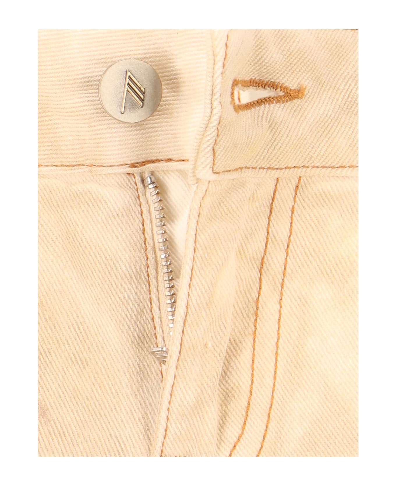 Beige Cotton Jeans - 5