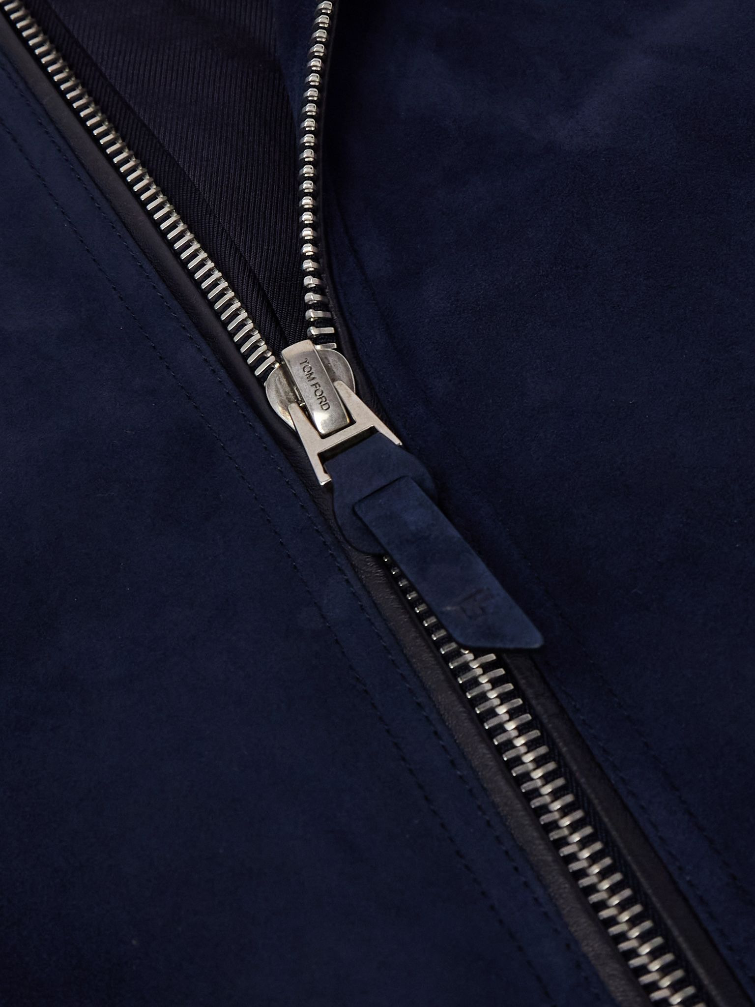 Suede Bomber Jacket Indigo - 5