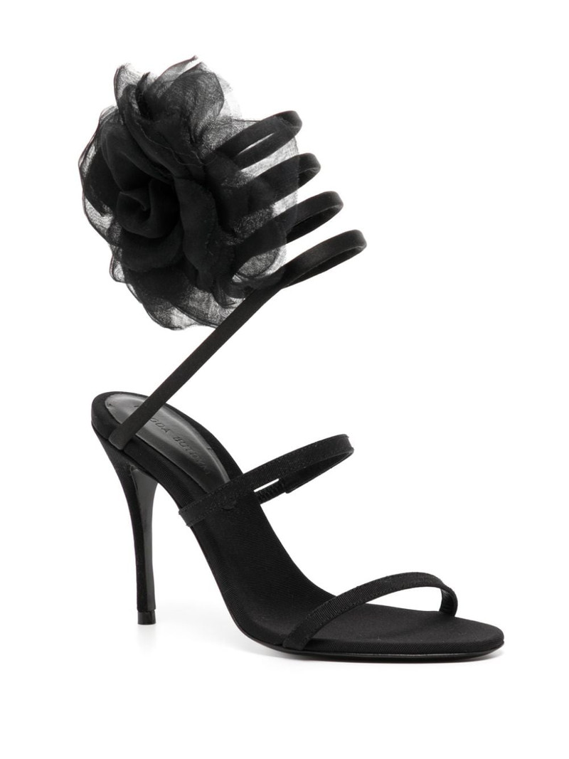 MAGDA BUTRYM Spiral organza-flower sandals outlook