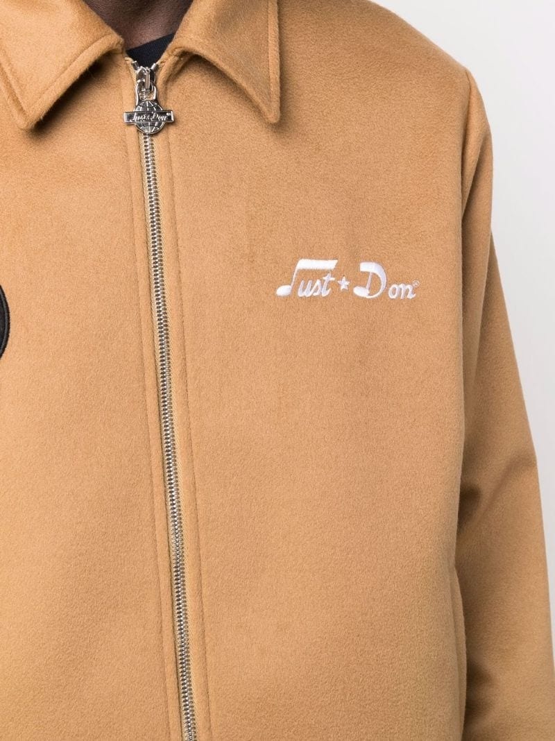 embroidered-logo zip-up jacket - 5