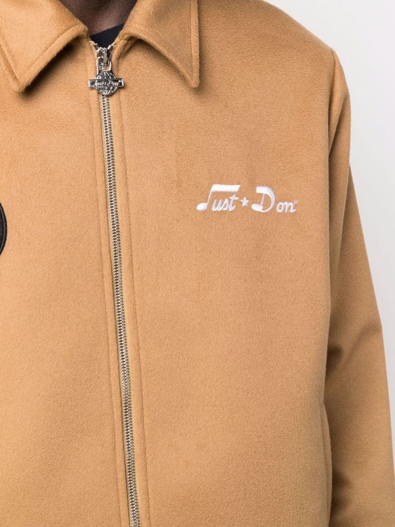 embroidered-logo zip-up jacket 5