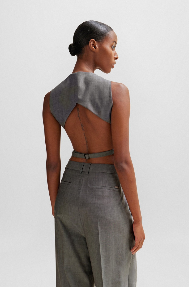 OPEN-BACK SLIM-FIT WAISTCOAT IN VIRGIN WOOL 4