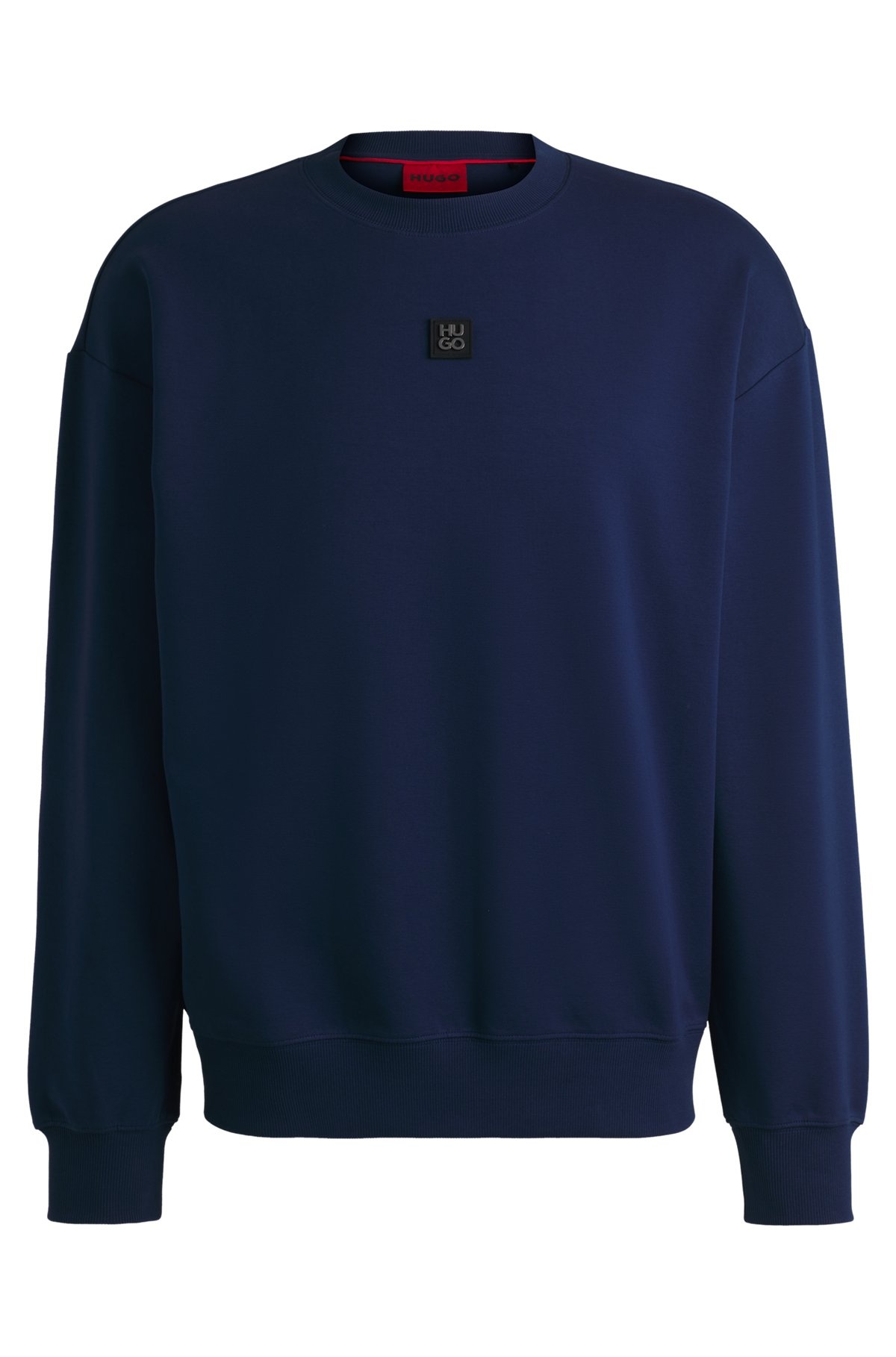 STRETCH-COTTON REGULAR-FIT SWEATSHIRT WITH STACKED LOGO - 1