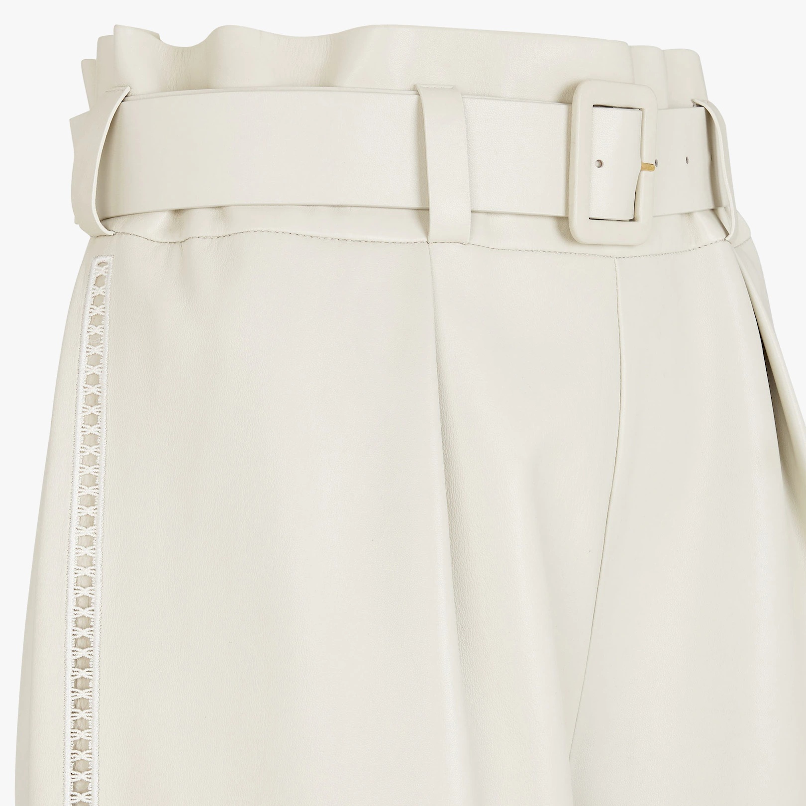White nappa leather pants - 3