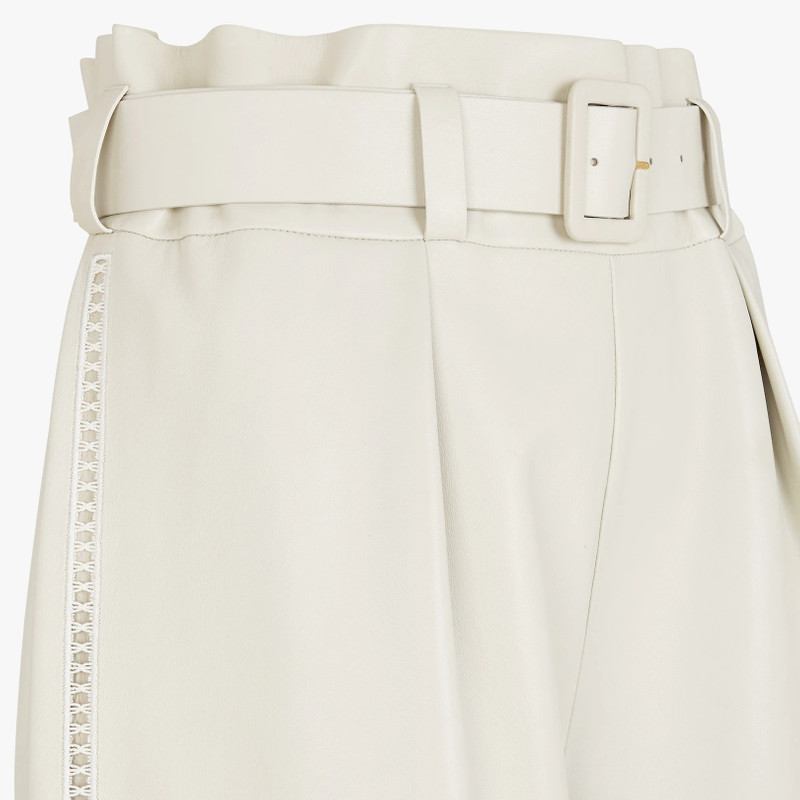 White nappa leather pants 3