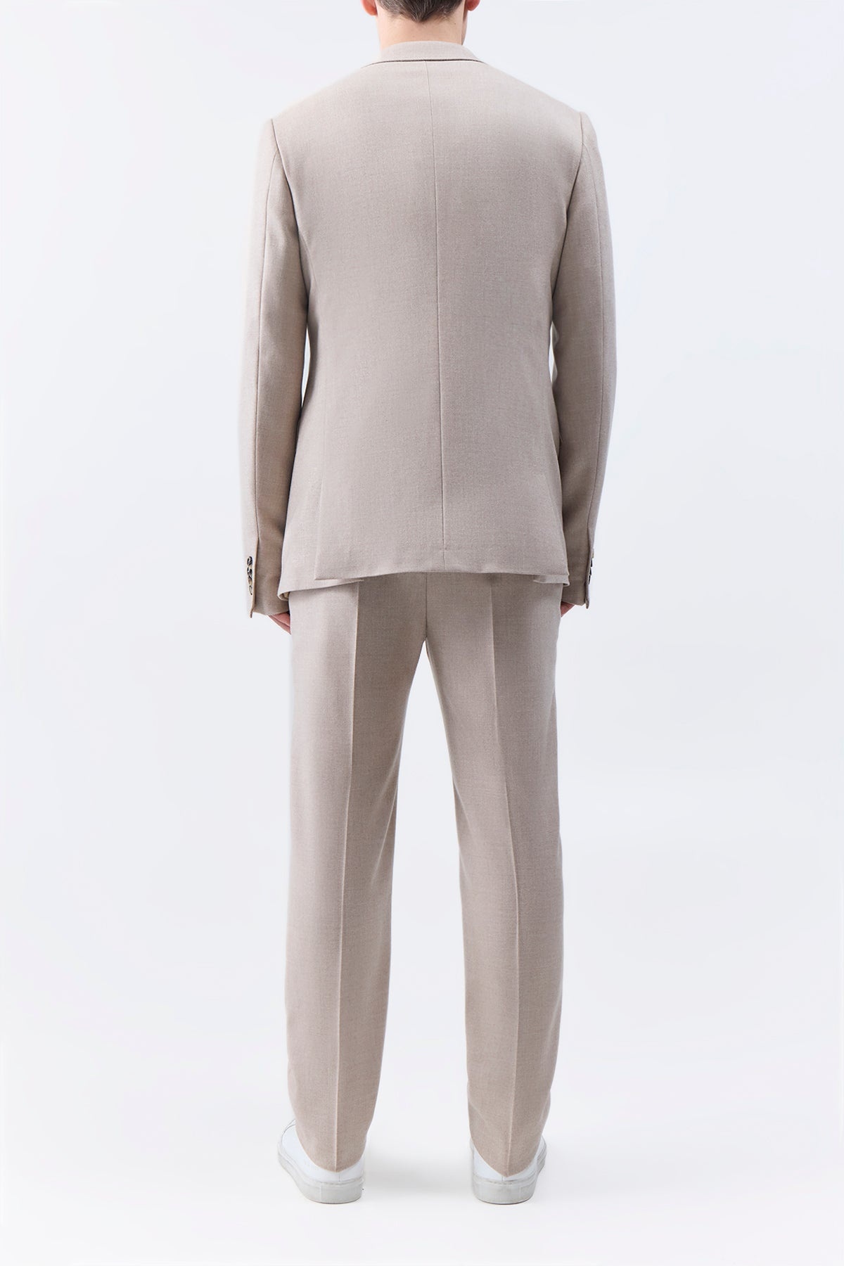 Sebastian Pant in Camel Virgin Wool Cashmere Flannel - 4