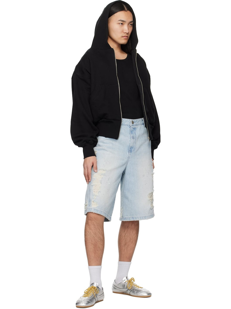 lesugiatelier Black Cut Out Zip Hoodie outlook