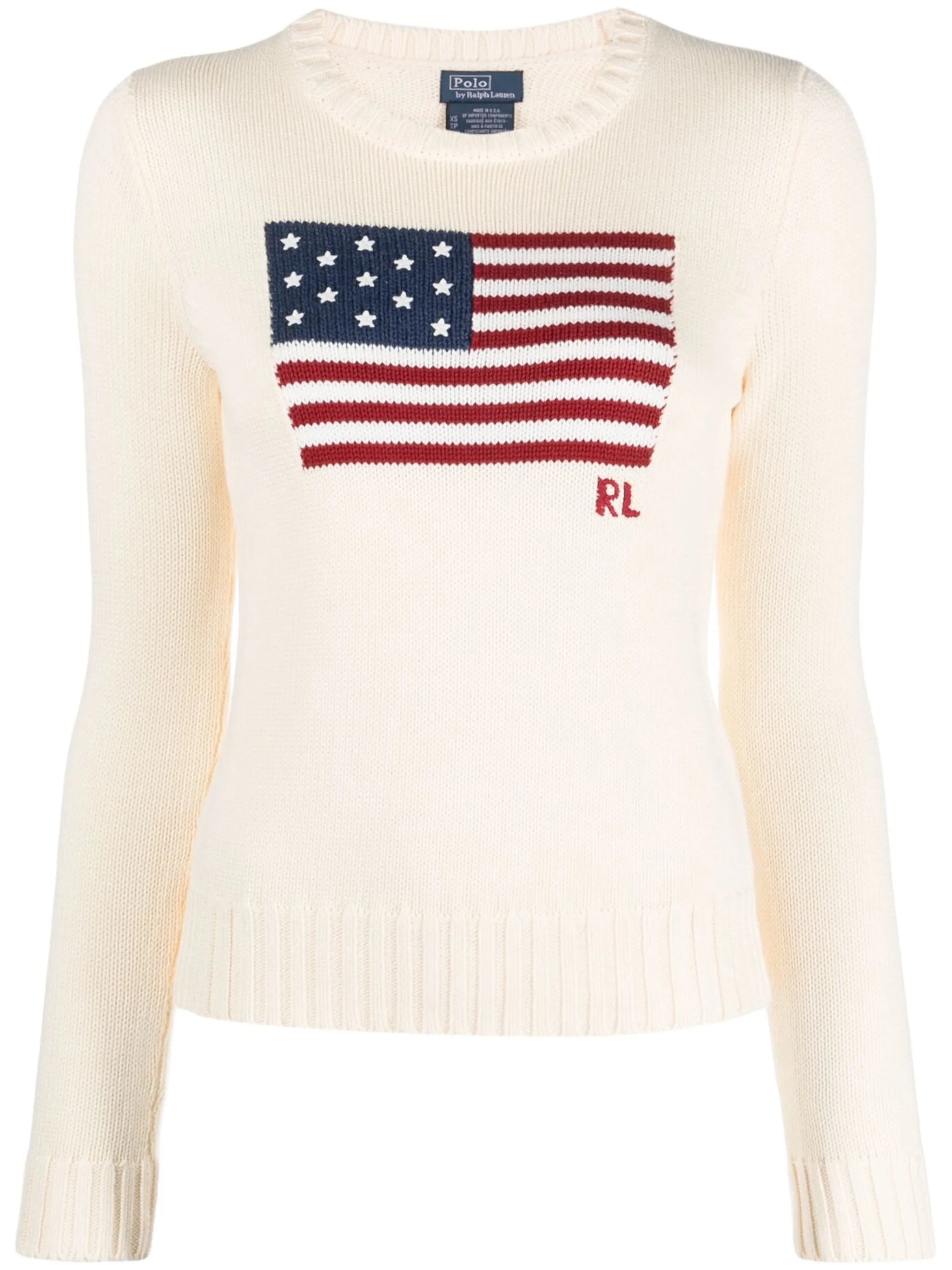 Ralph Lauren Flag-intarsia Cotton Jumper - 1