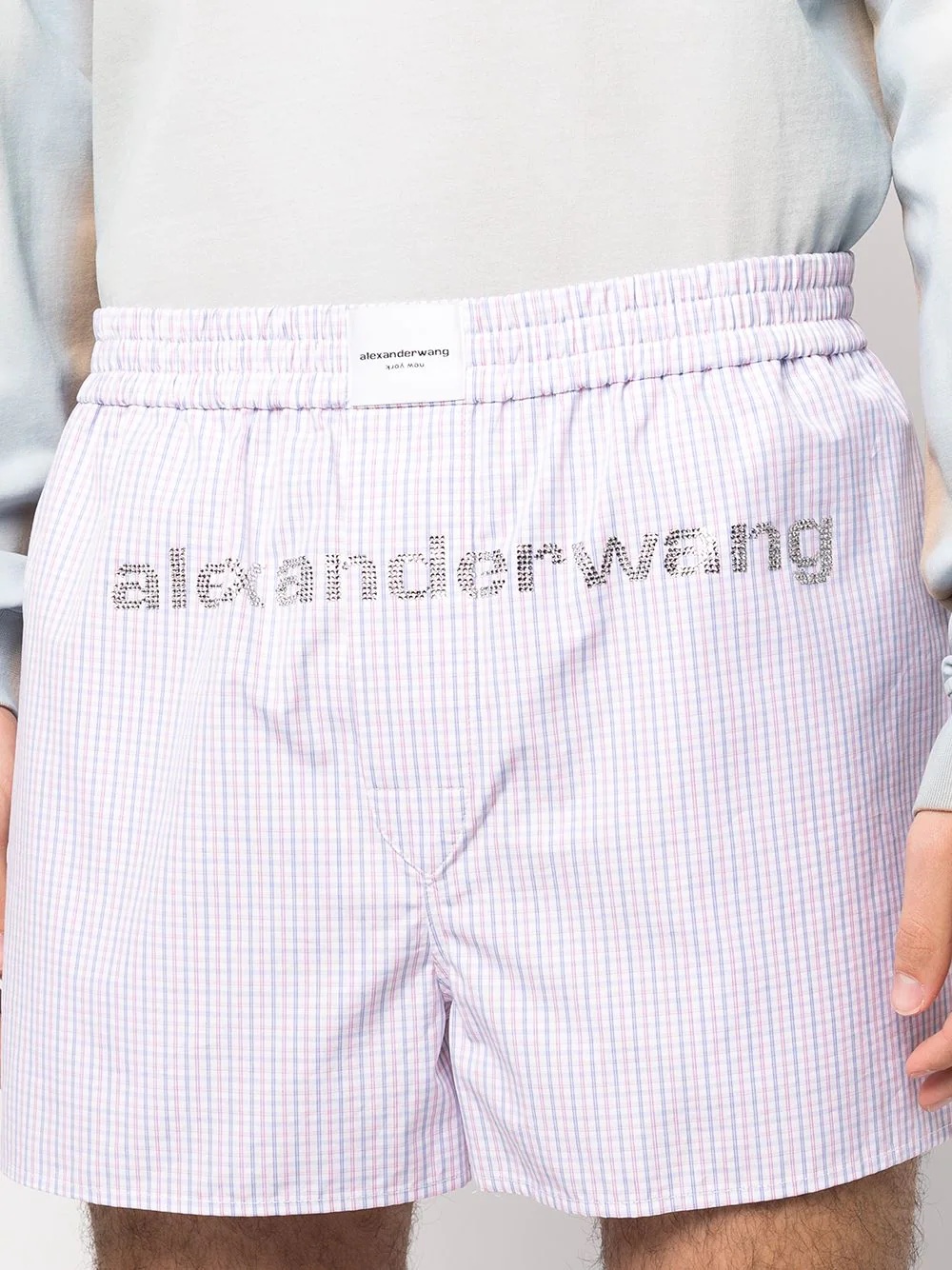 checked logo-print shorts - 6