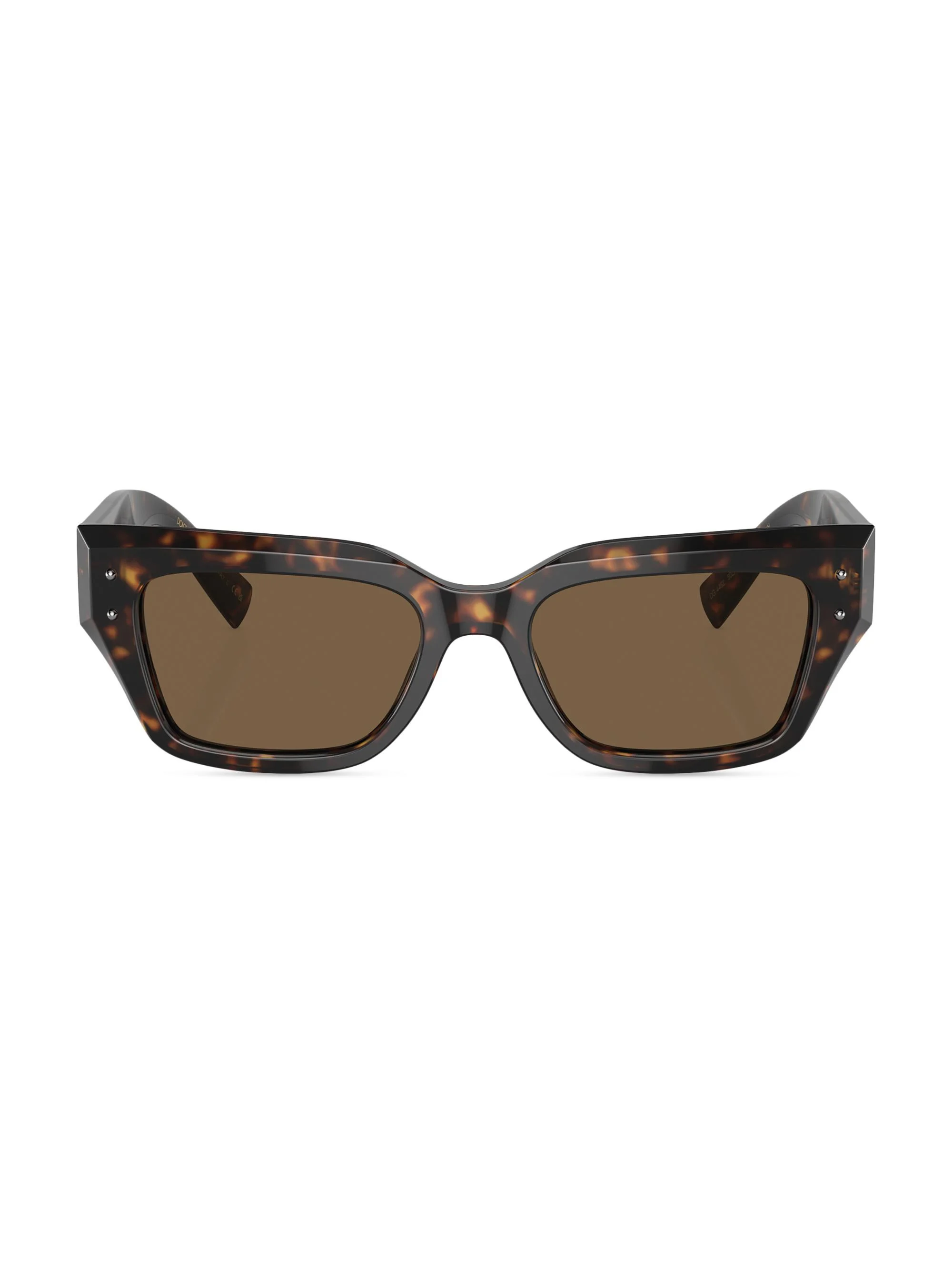 Women's 52MM Rectangular Sunglasses - Dark Havana Brown Gradient - 1