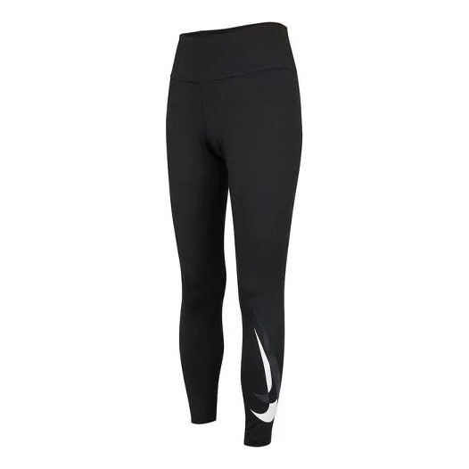 (WMNS) Nike Mid Waist Running Tight Sports Training Gym Pants/Trousers/Joggers Black DD6836-010 - 1