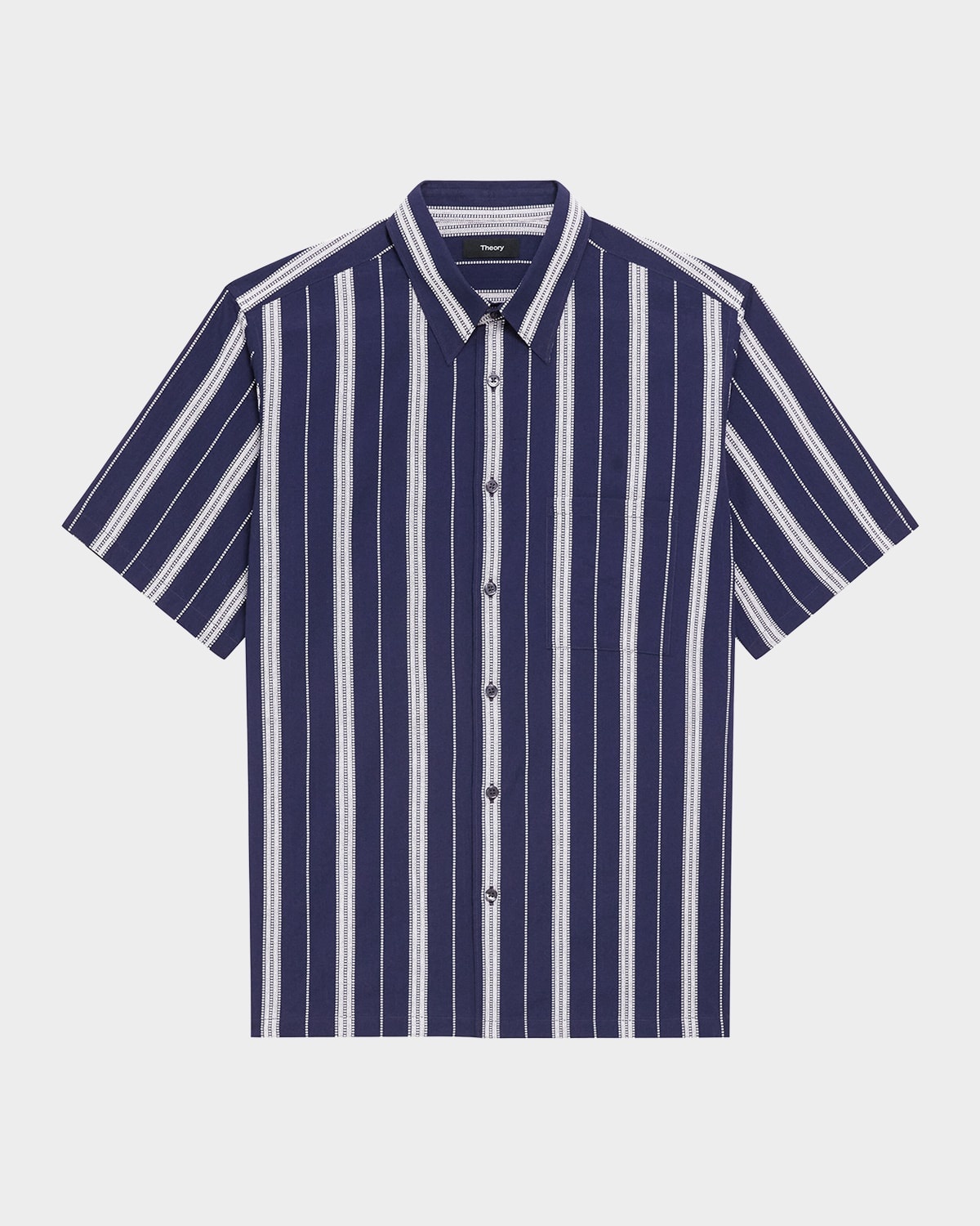 Men's Summer Dobby Stripe Short-Sleeve Shirt - 1