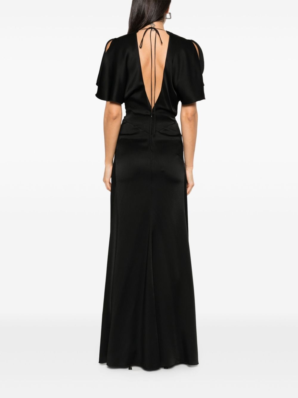 gathered-waist maxi dress - 4