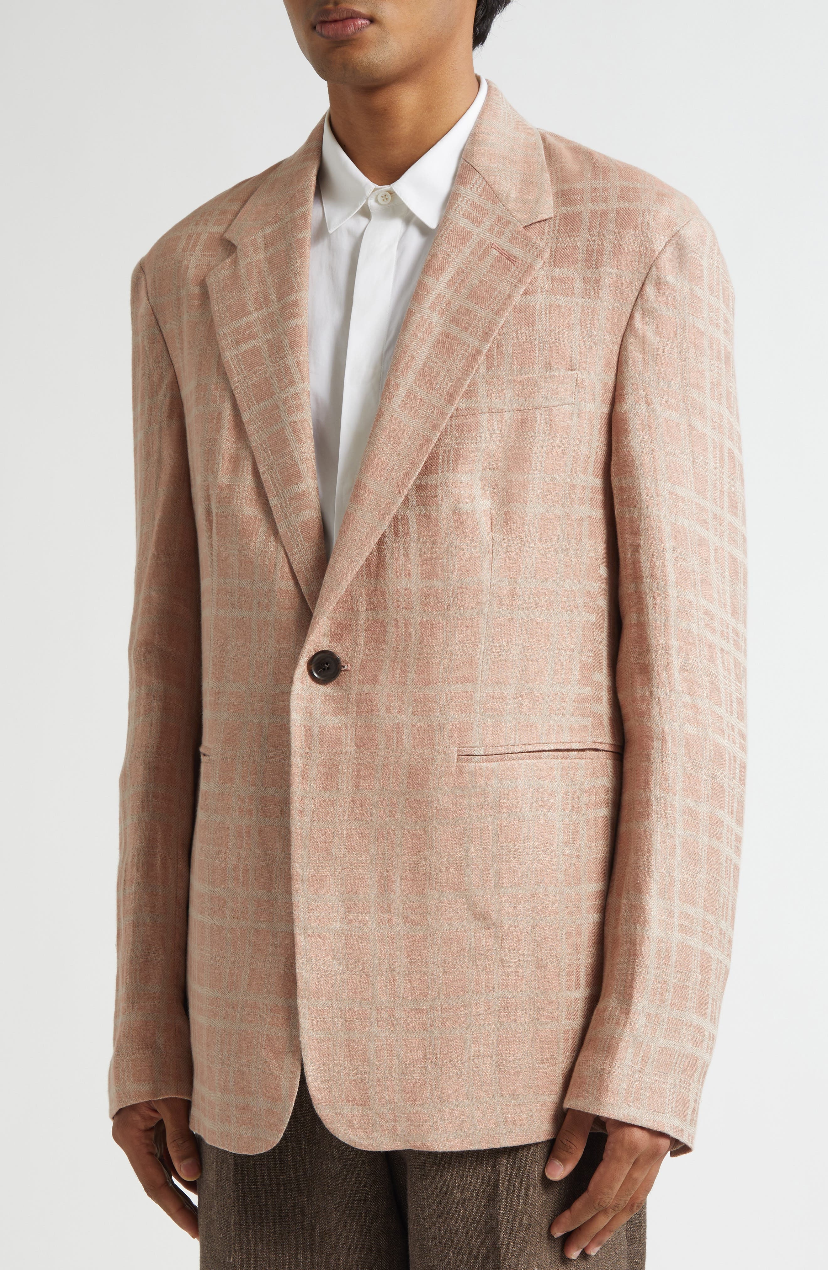 OUR LEGACY Unconstructed Shinjuku Linen Blazer in Hammock Check Crumpled Linen at Nordstrom - 4