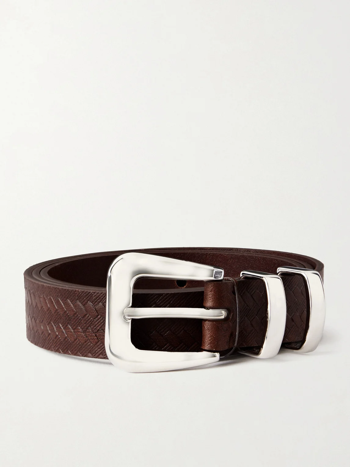 2cm Croc-Effect Leather Belt - 1
