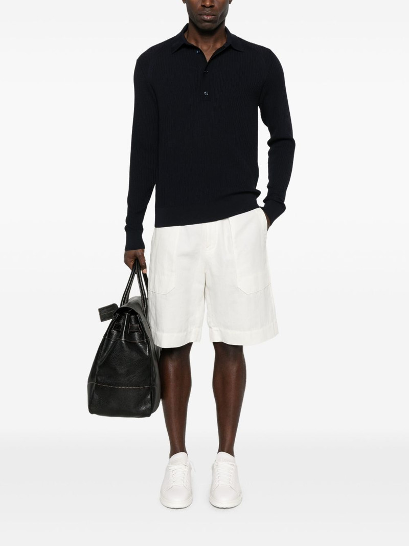 Brioni ribbed-knit polo shirt outlook