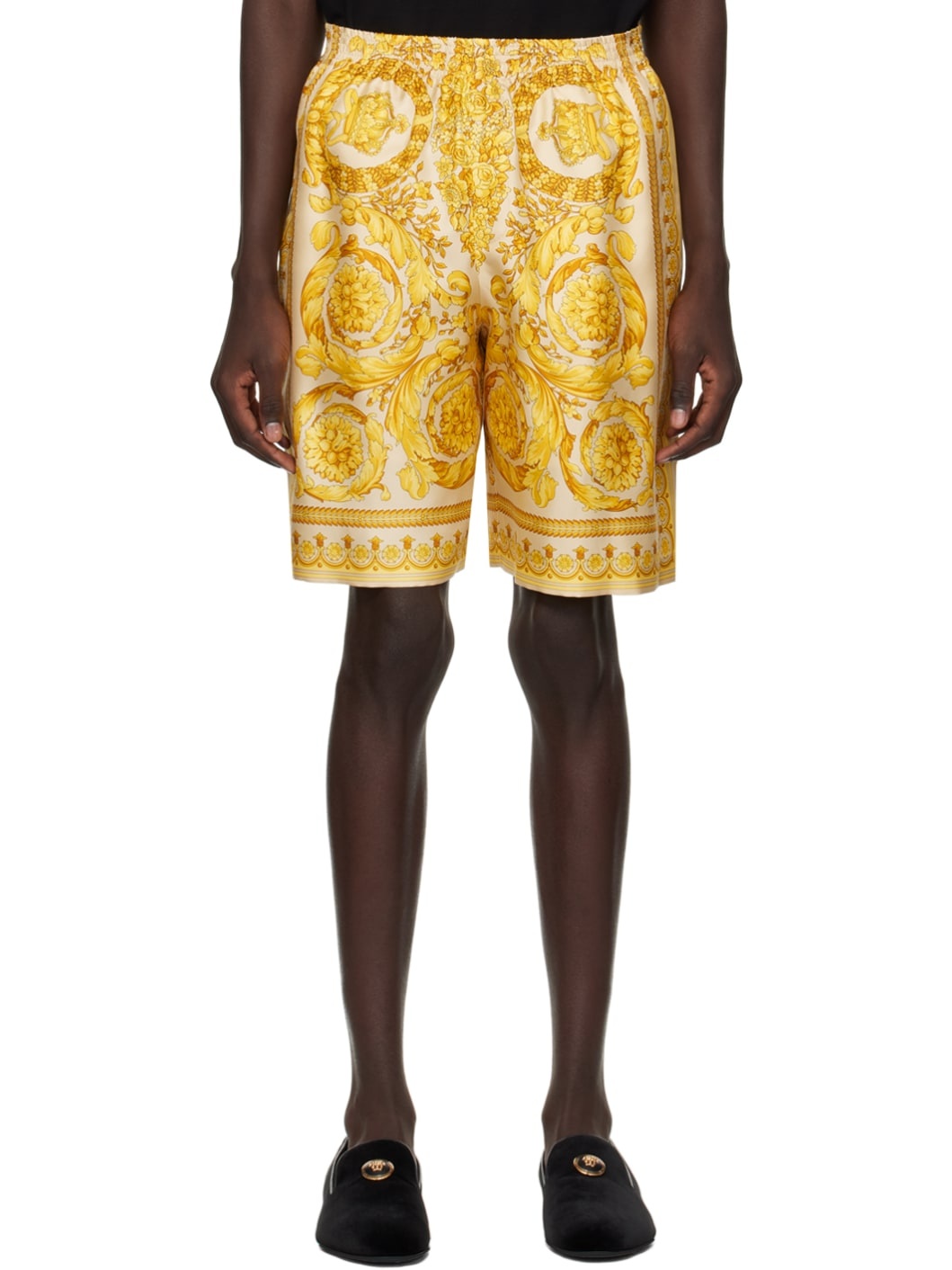 Yellow Barocco Shorts - 1
