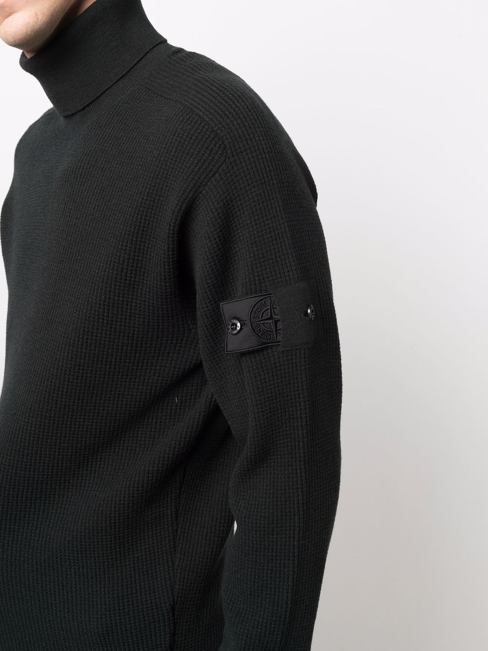 logo-patch roll-neck jumper - 5