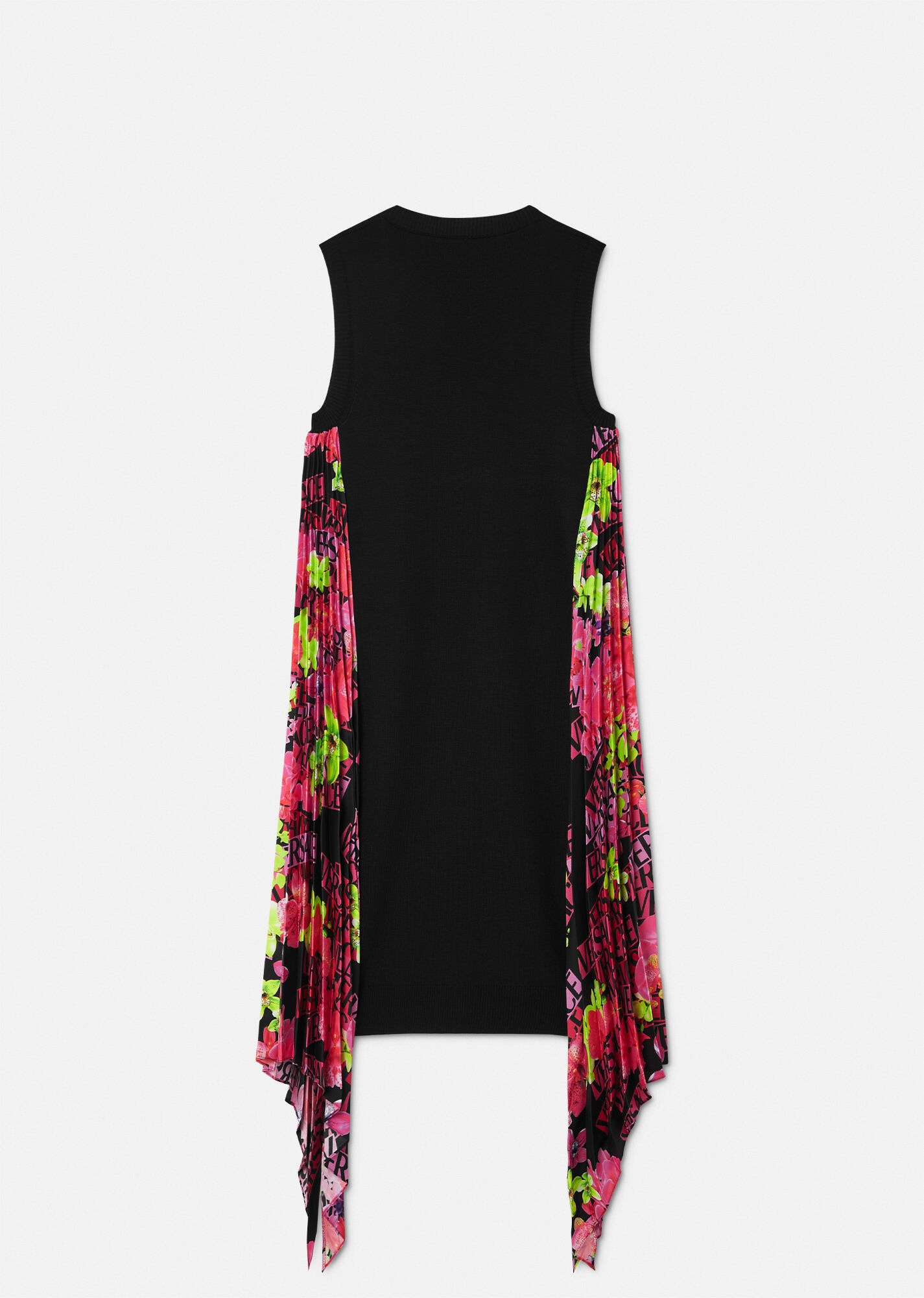 ワンピース VERSACE ORCHID LOGO DRESS Versace Logo Orchid-print Midi Dress | Black | FARFETCH AO