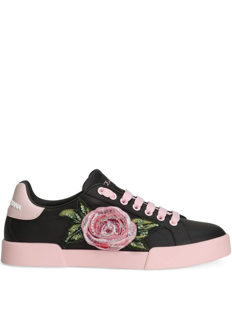 floral-print sneakers 1