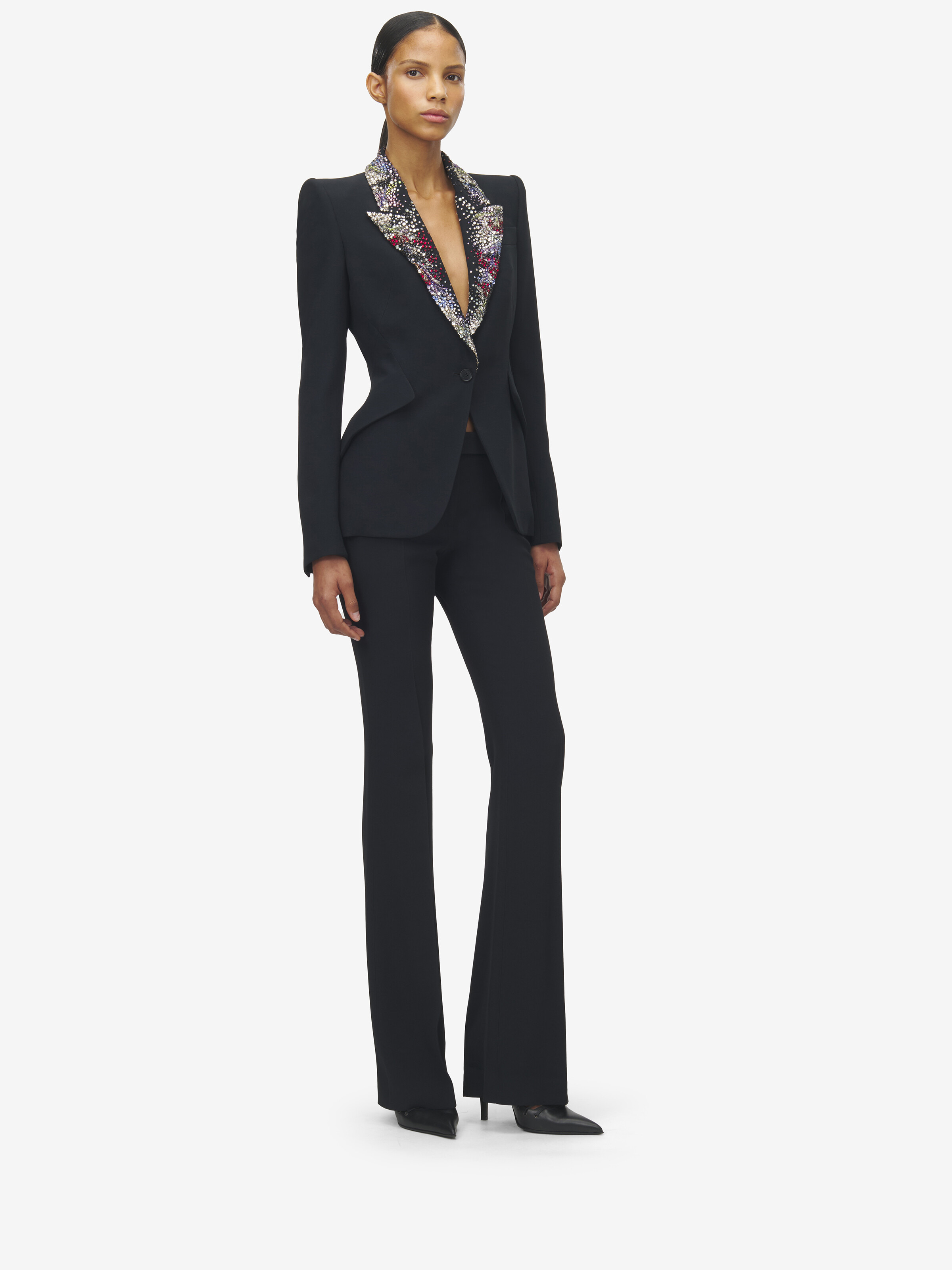 Embroidered Lapel Jacket - 3