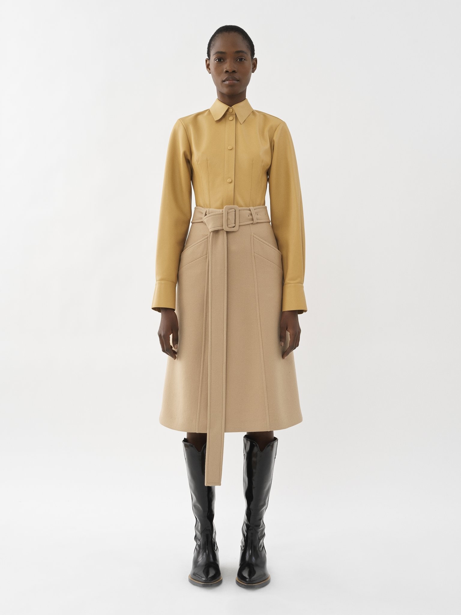 BELTED MIDI SKIRT - 2