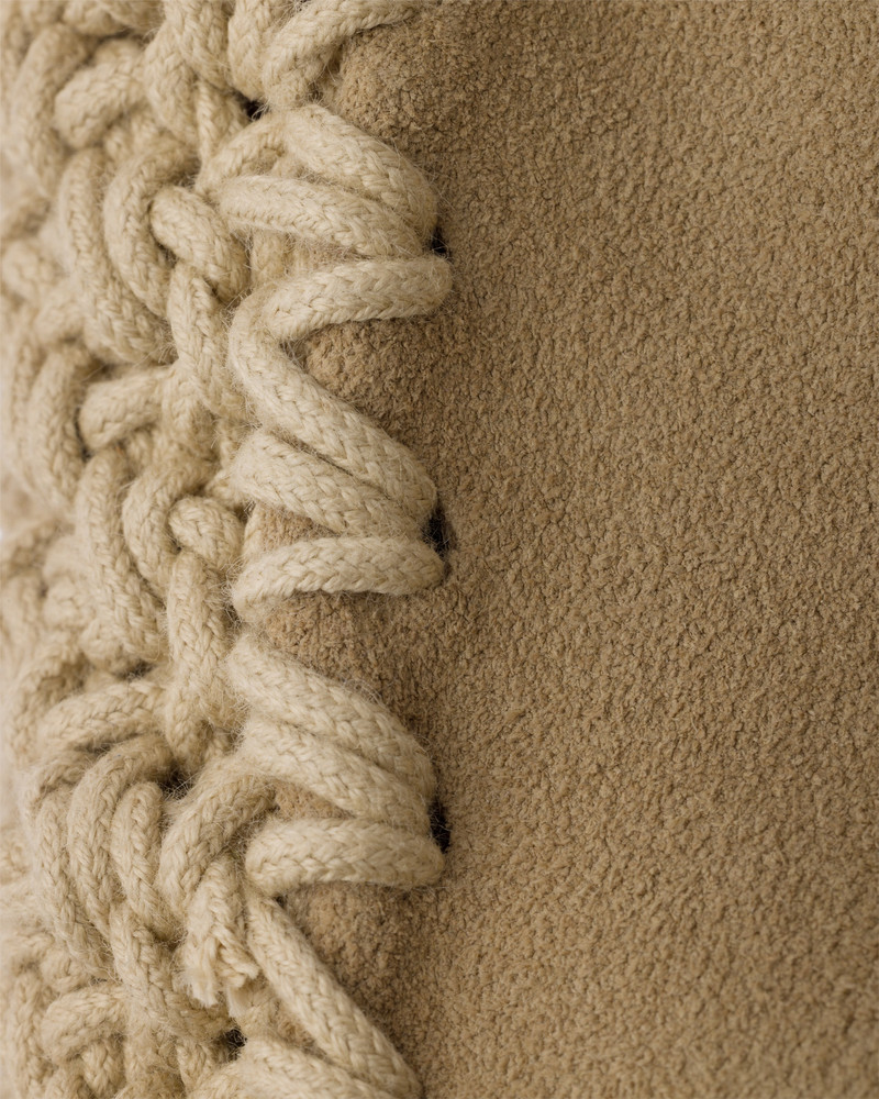Large suede and crochet tote bag 6